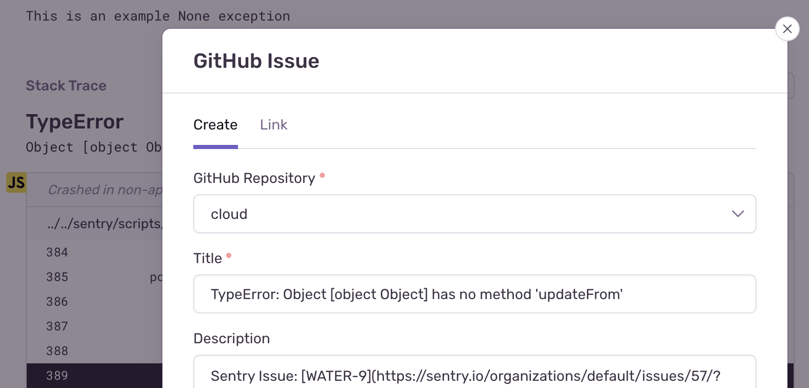 Create GitHub issue form